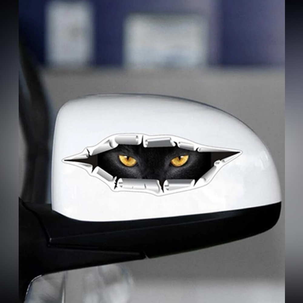 🐈‍⬛ Awesome Peaking Kitty Cat Breakthrough Look Eyes Decal Car Sticker 🐈‍⬛